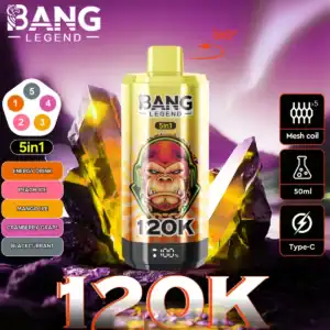 Bang Legend 120K - široký výber príchutí a extrémne vysoký počet ťahov, pre pokročilých užívateľov